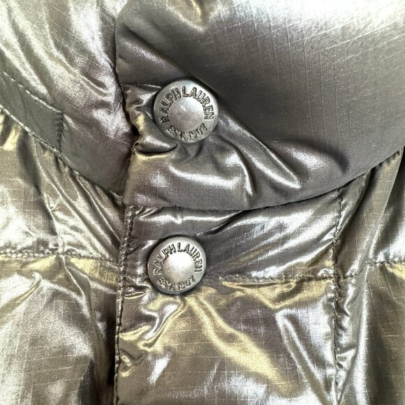 Vintage Polo Ralph Lauren Down Quilted Puffer Vest Black Mens Medium *No Hood - Picture 3 of 9